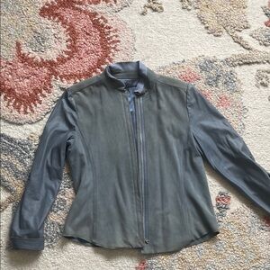 Elie Tahari Olive and Gray Jacket 💯 lamb leather